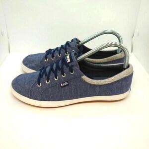 Keds Center II Casual Sneakers Womens Size 8 Blue White Denim Shoes Stripes Keds